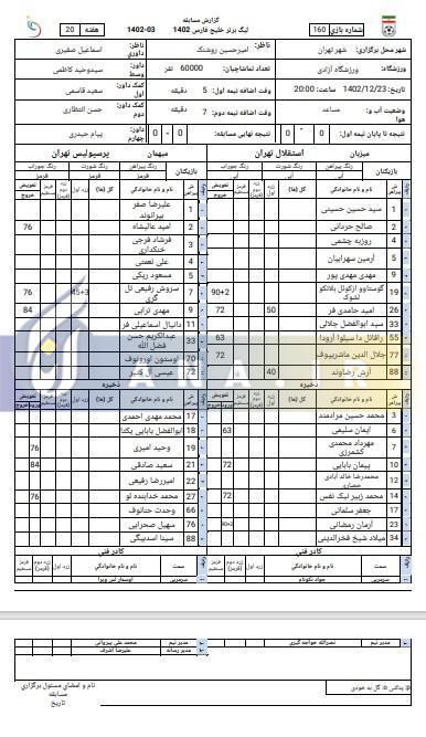 حامدی فر از بازی با هوادار محروم شد